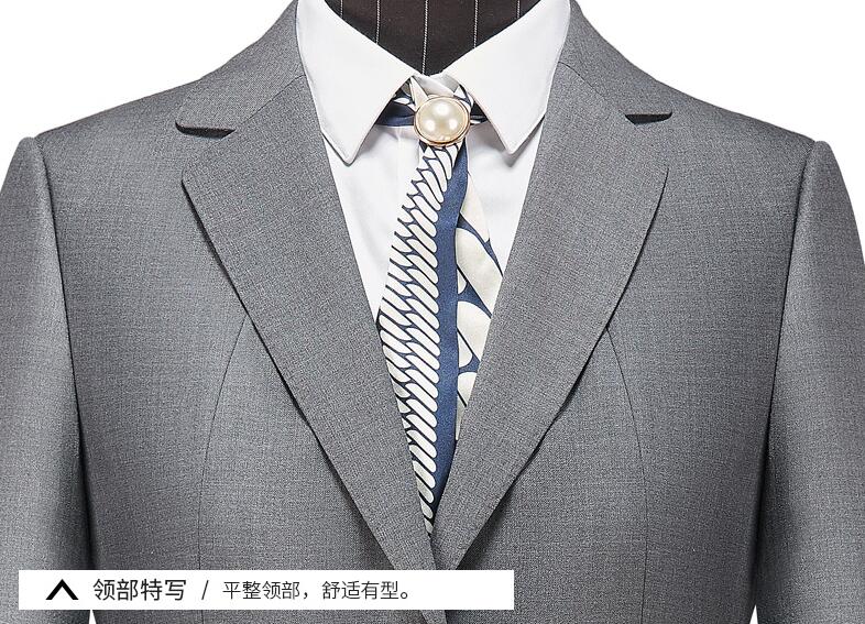 女士平脖領兩粒扣女士工服領型細節圖