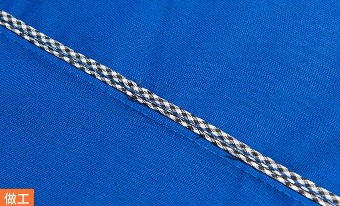 純藍(lán)色長袖工作服定做款式圖細(xì)節(jié)工藝圖